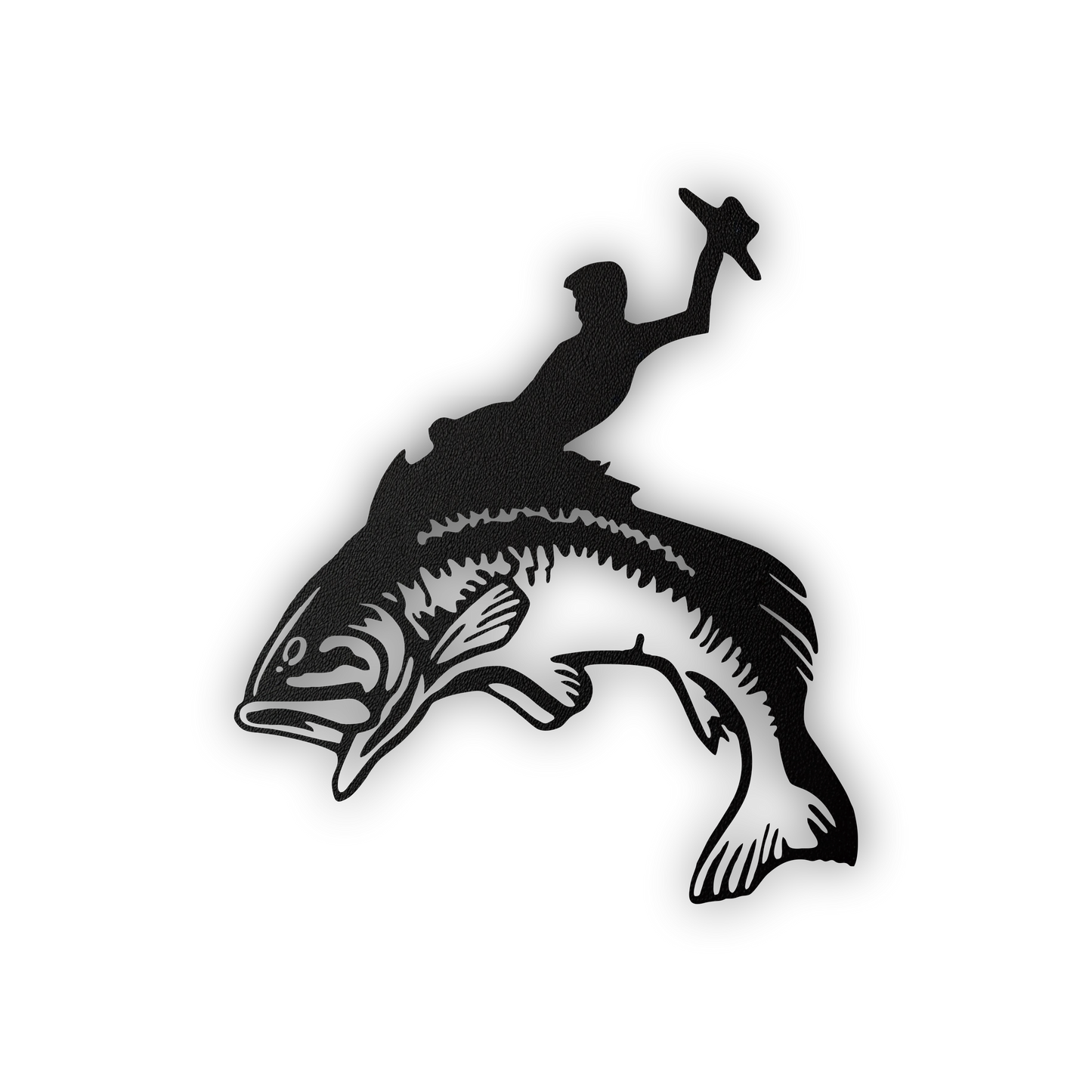 Fish Rider Metal Wall Sign